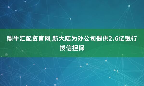 鼎牛汇配资官网 新大陆为孙公司提供2.6亿银行授信担保