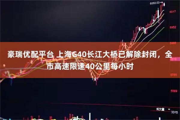豪瑞优配平台 上海G40长江大桥已解除封闭，全市高速限速40公里每小时