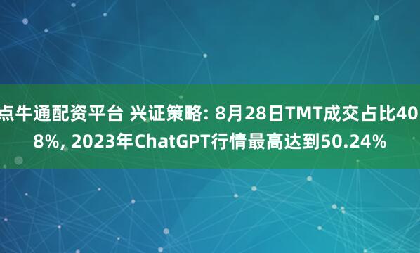点牛通配资平台 兴证策略: 8月28日TMT成交占比40.8%, 2023年ChatGPT行情最高达到50.24%